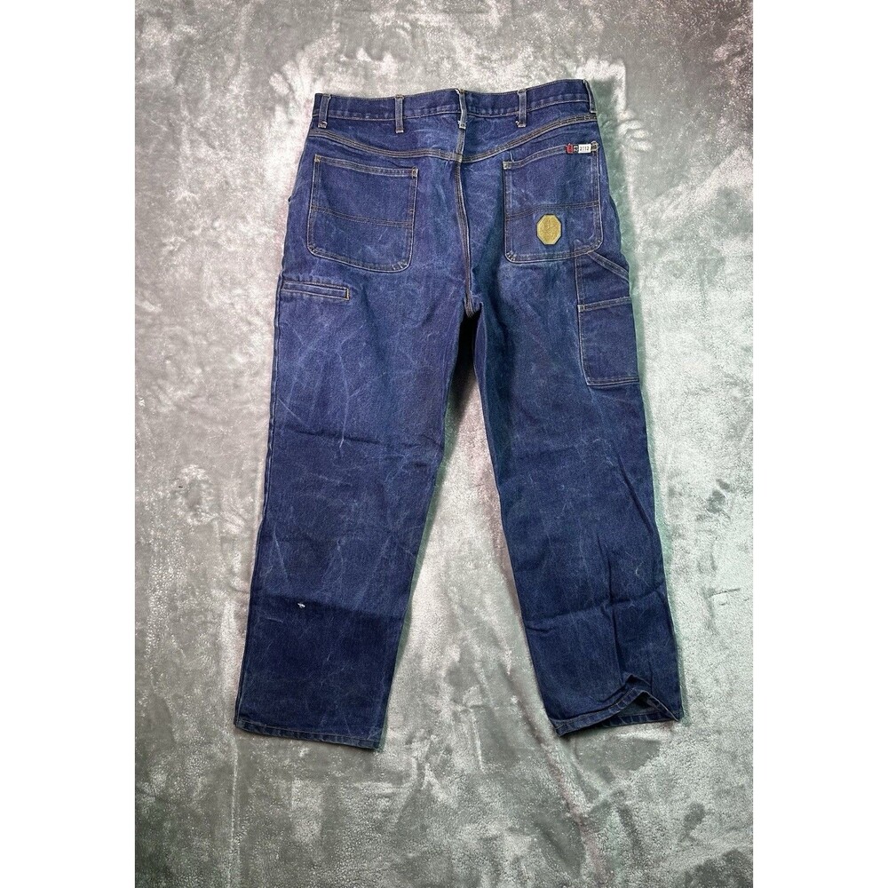 Walls FR Flame Resistant Work Jeans Mens 38x30 Blue Denim NFPA 2112 HRC2 Stained